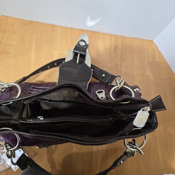 Montana West Purple Bling Purse Multi Pocket Zip Magnetic Closures New with Tags - Picture 10 of 13